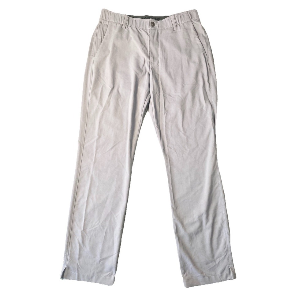 Under Armour The Showdown Pants Mens 34x32 Gray Stretch Mid Rise Straight Leg